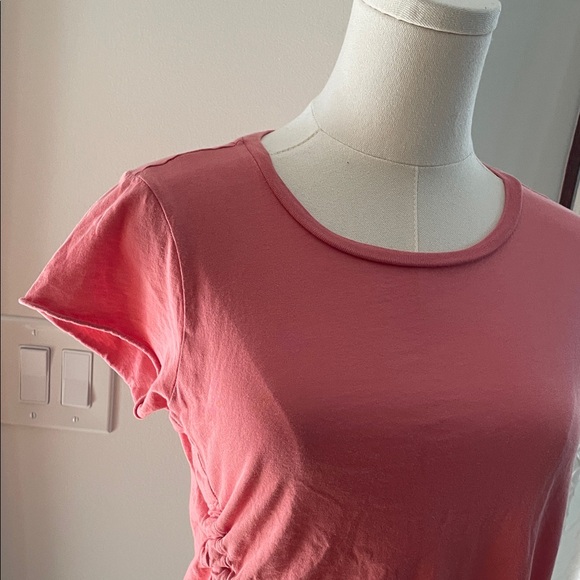 All Saints Aerie Rouched Coral Ruched Tee XS Tee - Picture 4 of 9